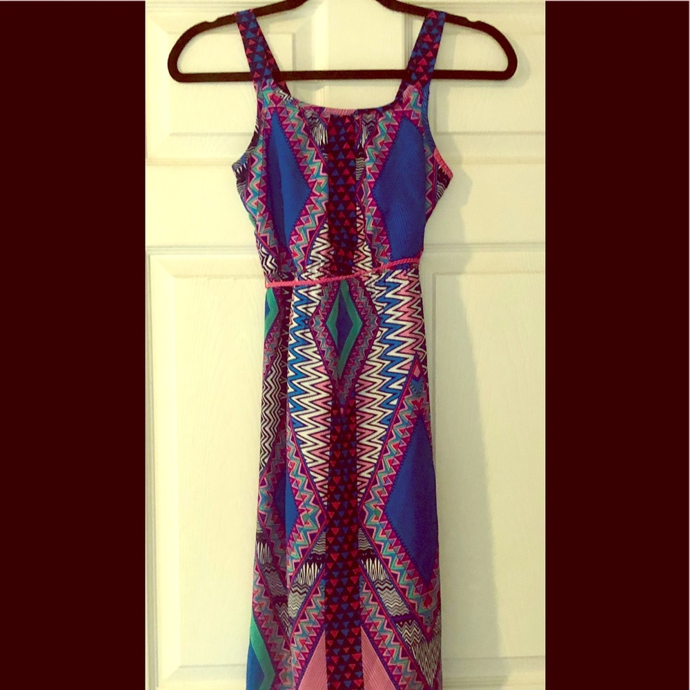 Beautiful young girl’s multicolored maxi dress
